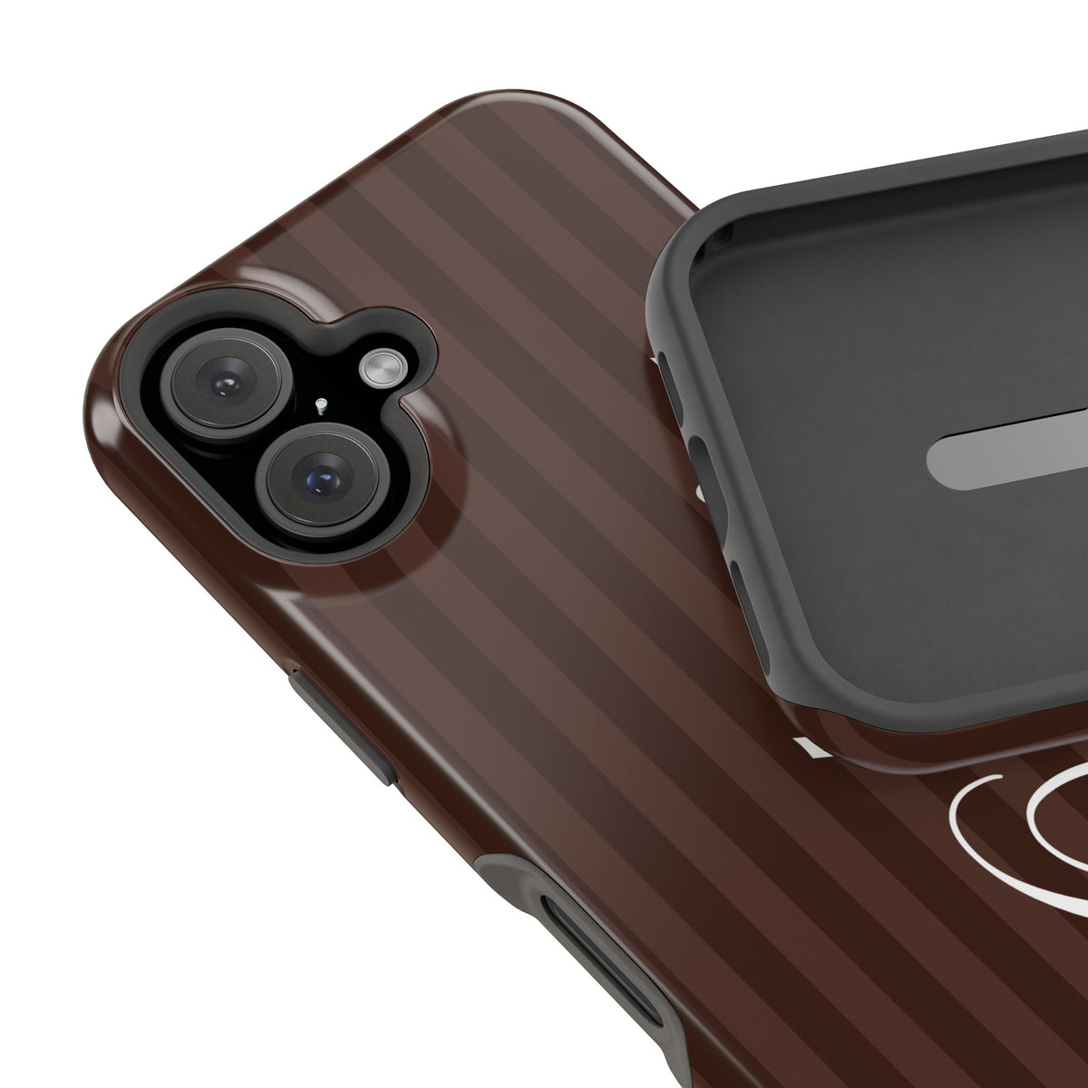 Custom Mocha Stripes iPhone Case