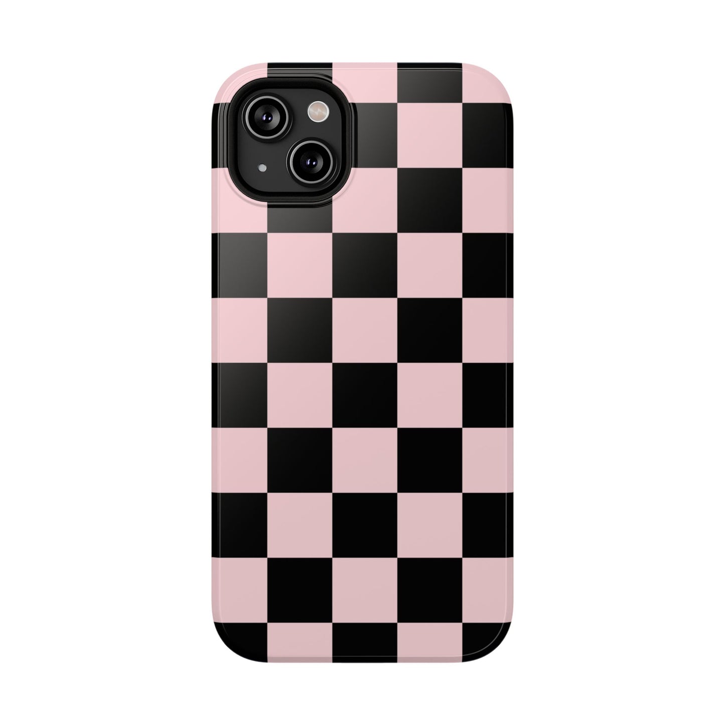 Pink & Black Checkered iPhone Case