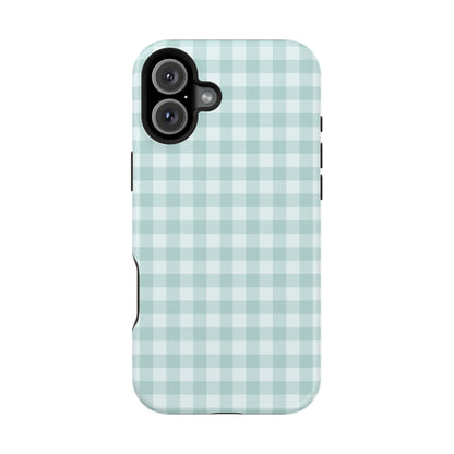 Teal Mini Gingham iPhone Case