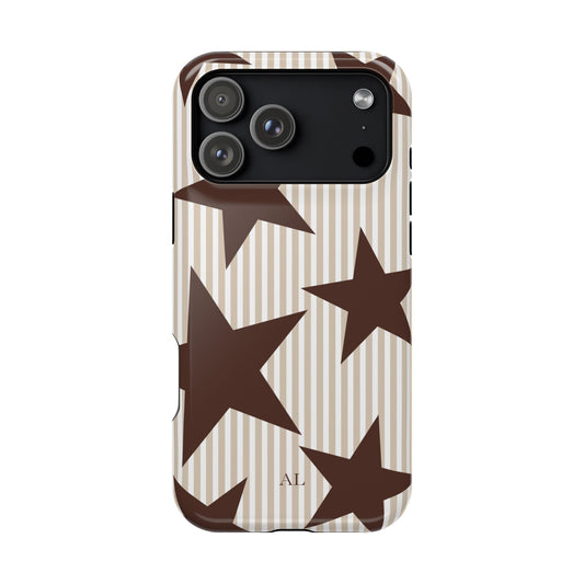 Custom Initials Mocha Star iPhone Case