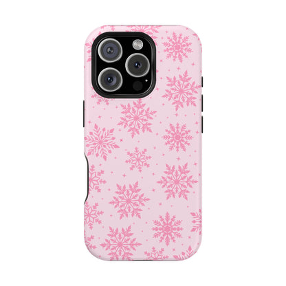 Pink Snowflakes iPhone Case