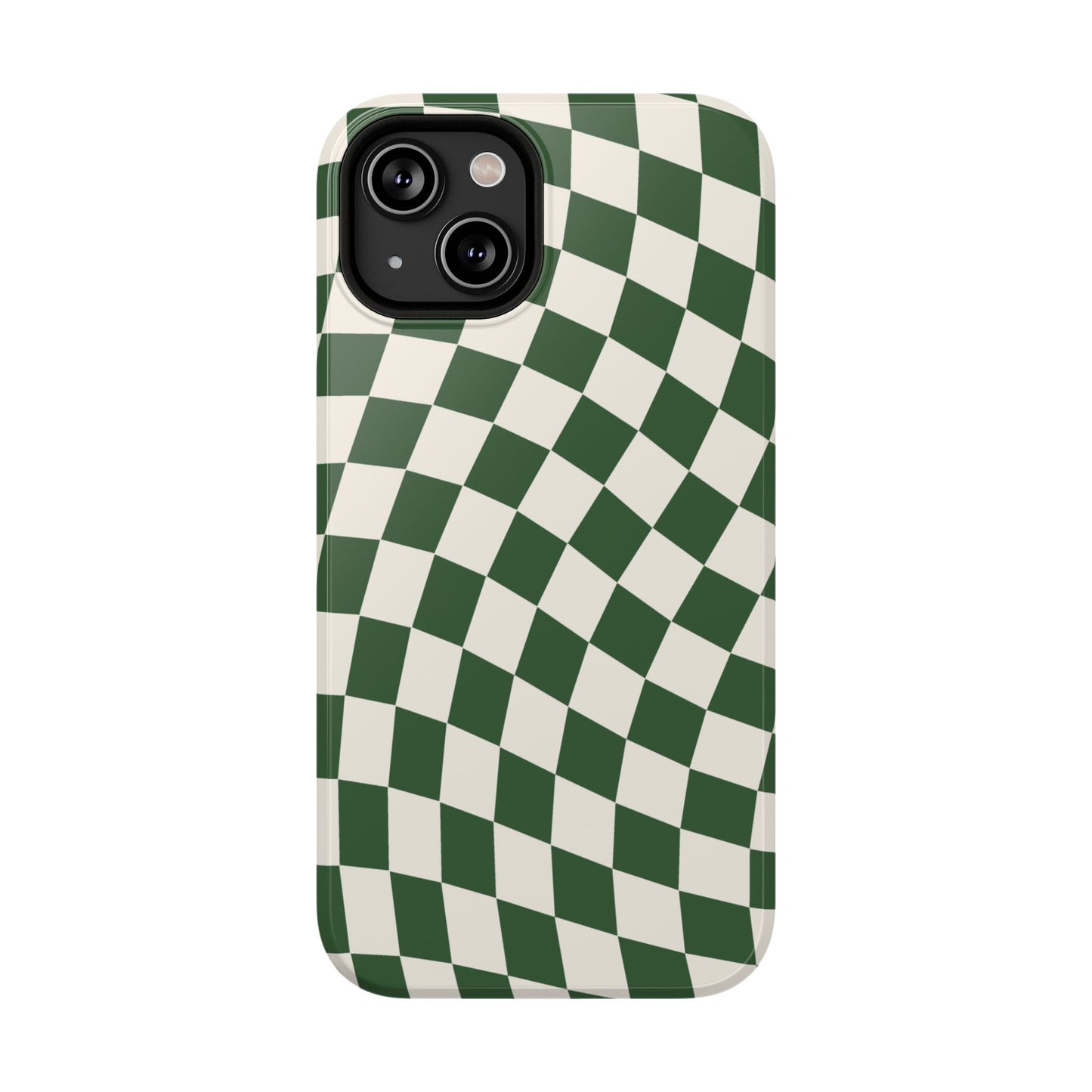 Green Wavy Checkered iPhone Case