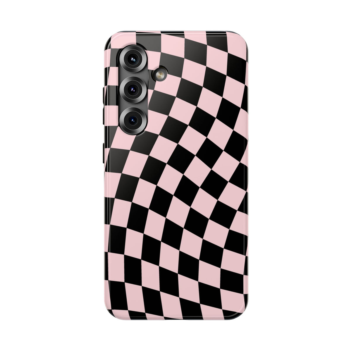 Pink & Black Wavy Checkered Samsung Case