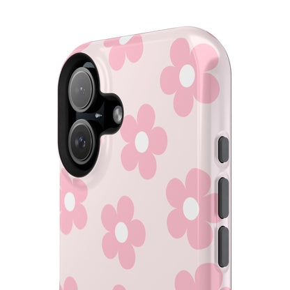 Light Pink Retro Flowers iPhone Case