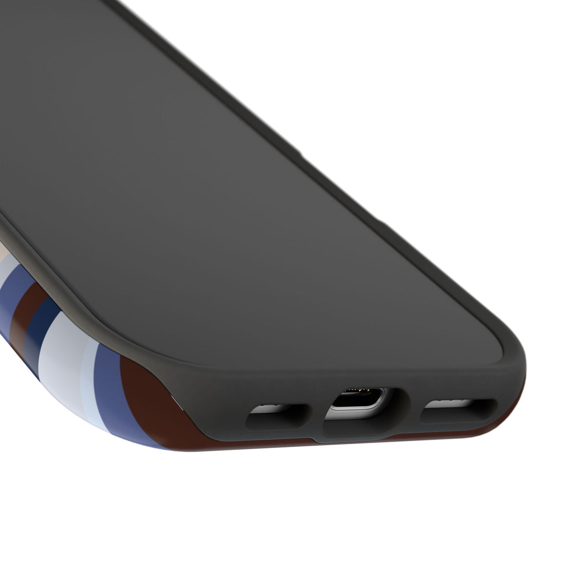 Blueberry Mocha Stripes iPhone Case