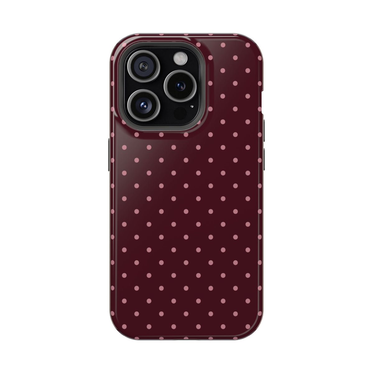 Burgundy & Pink Mini Dots iPhone Case