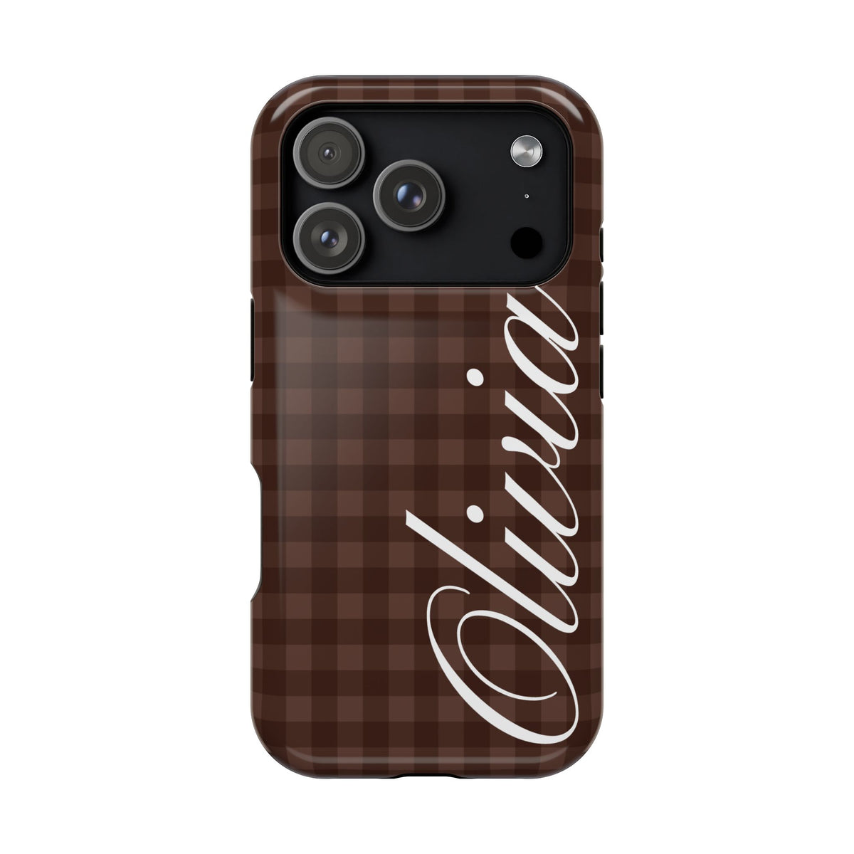 Custom Brown Gingham iPhone Case