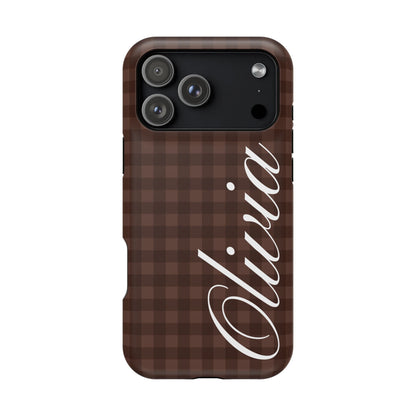 Custom Brown Gingham iPhone Case