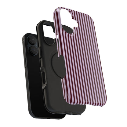 Burgundy & Violet Pinstripes iPhone Case