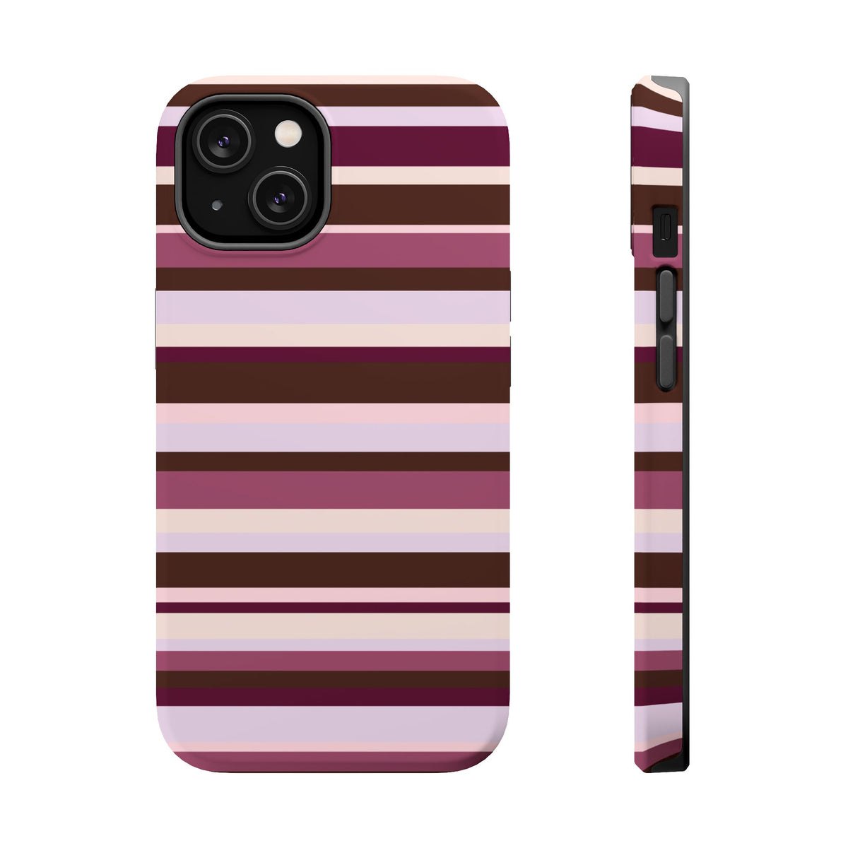 Berry Mocha Stripes iPhone Case