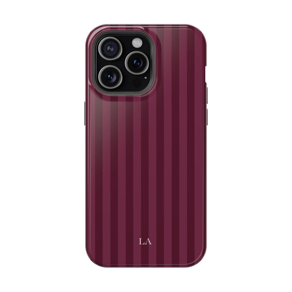 Custom Initials Plum Stripes iPhone Case