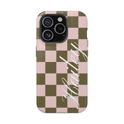 Custom Pistachio Checkered iPhone Case