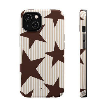 Custom Initials Mocha Star iPhone Case