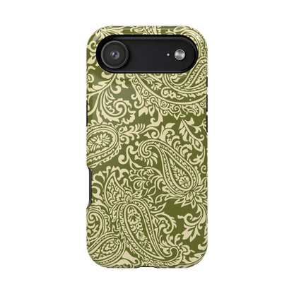 Olive Paisley iPhone Case