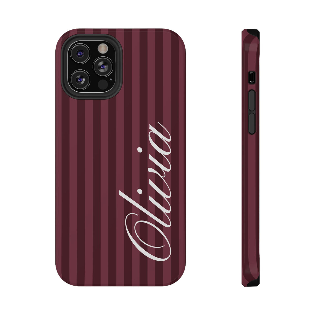 Custom Burgundy Stripes iPhone Case
