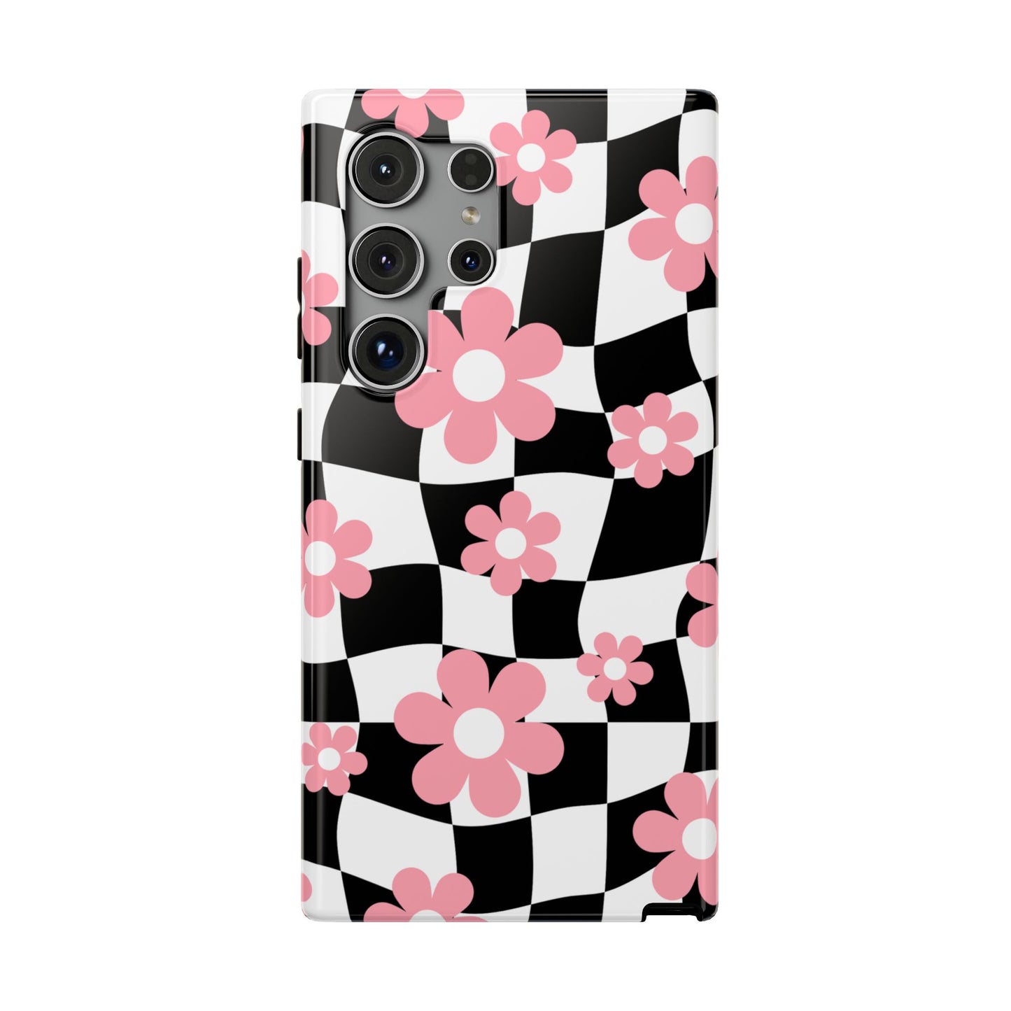 Floral Wavy Checkered Samsung Case