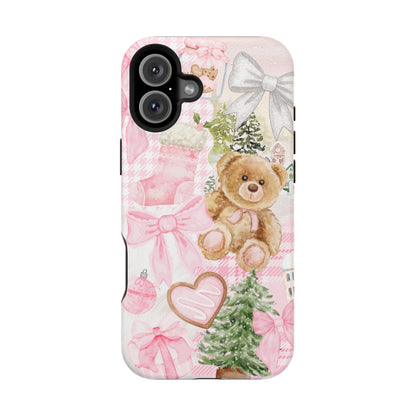 Pink Christmas Collage iPhone Case