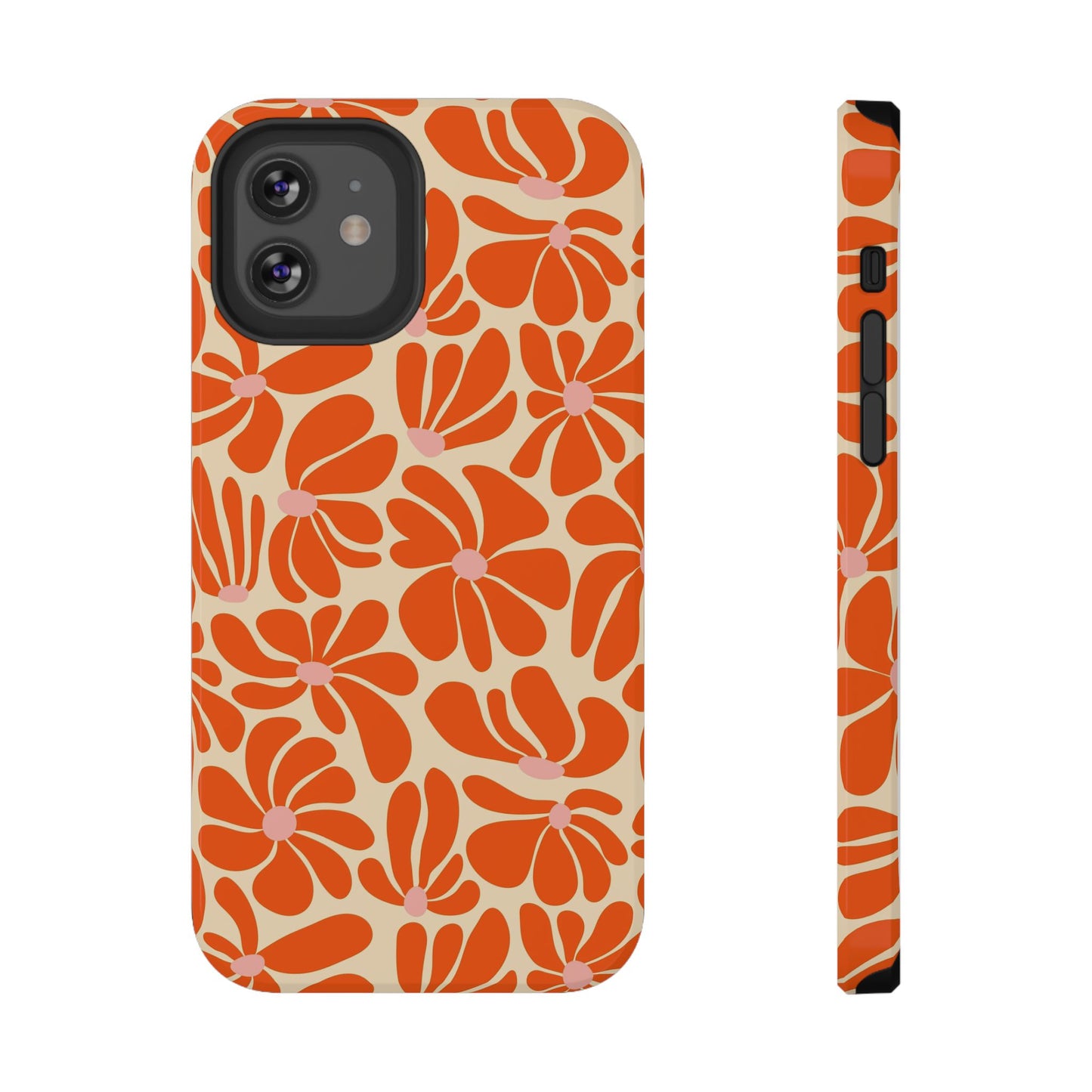 Orange Vintage Flowers iPhone Case