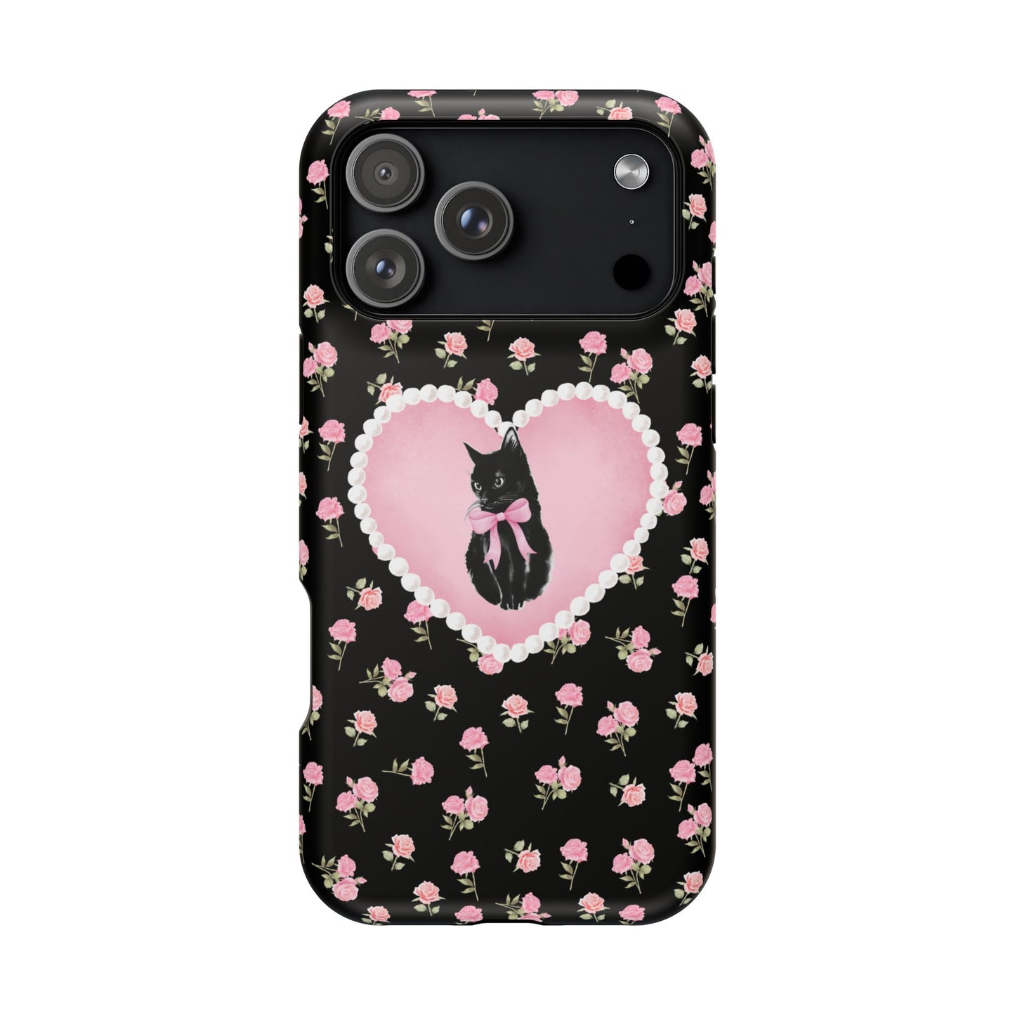 Black Féline Roses iPhone Case
