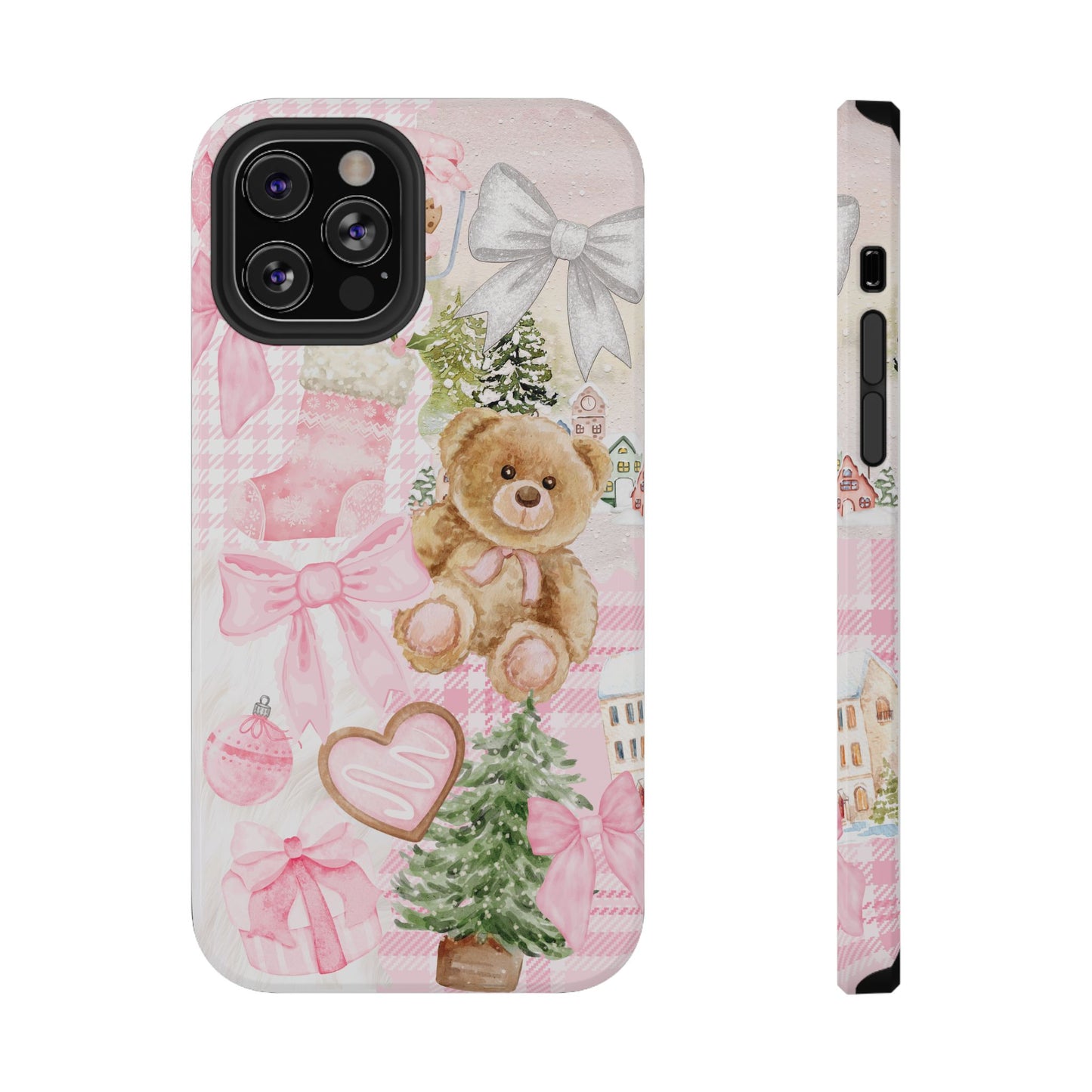 Pink Christmas Collage iPhone Case