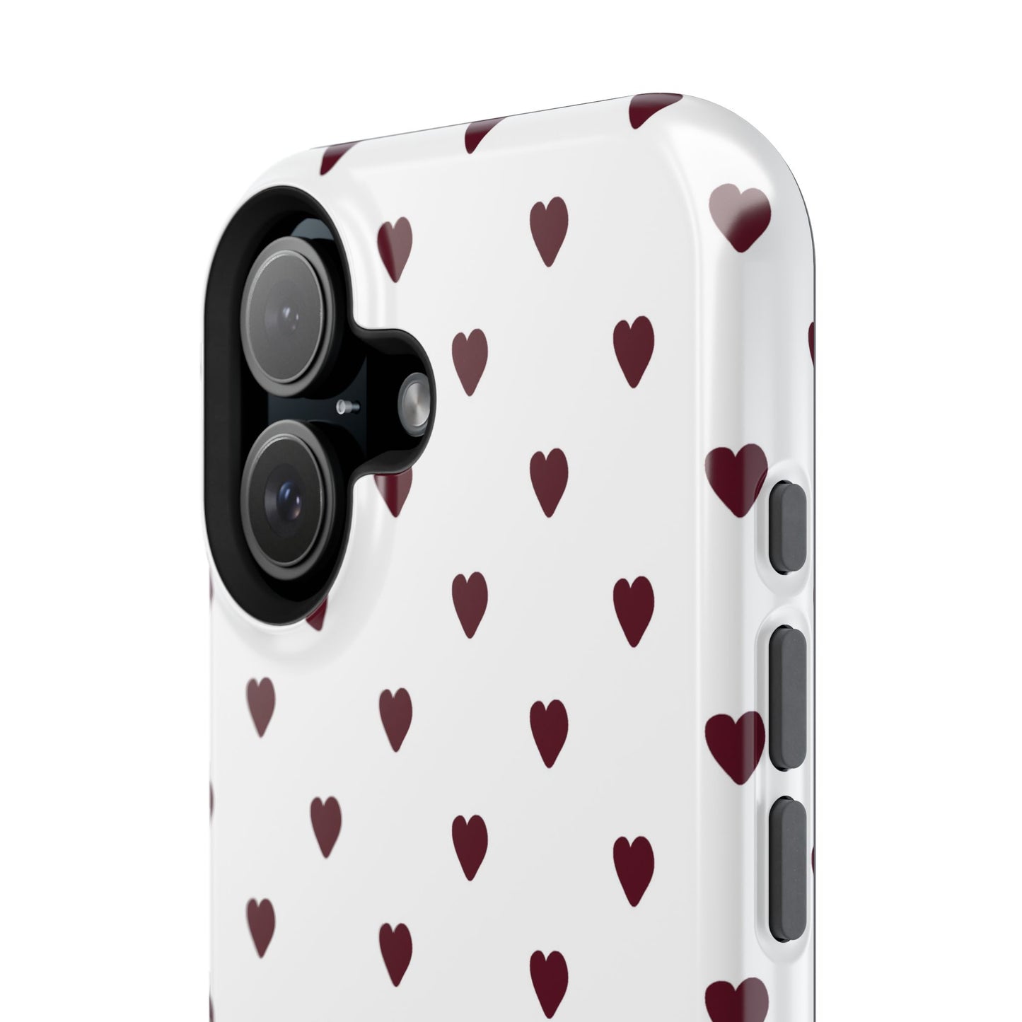 Burgundy Little Hearts iPhone Case