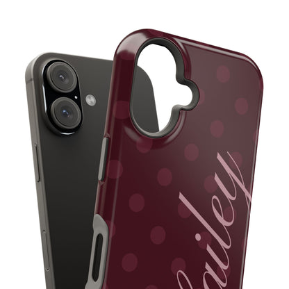 Custom Burgundy Polka Dots iPhone Case