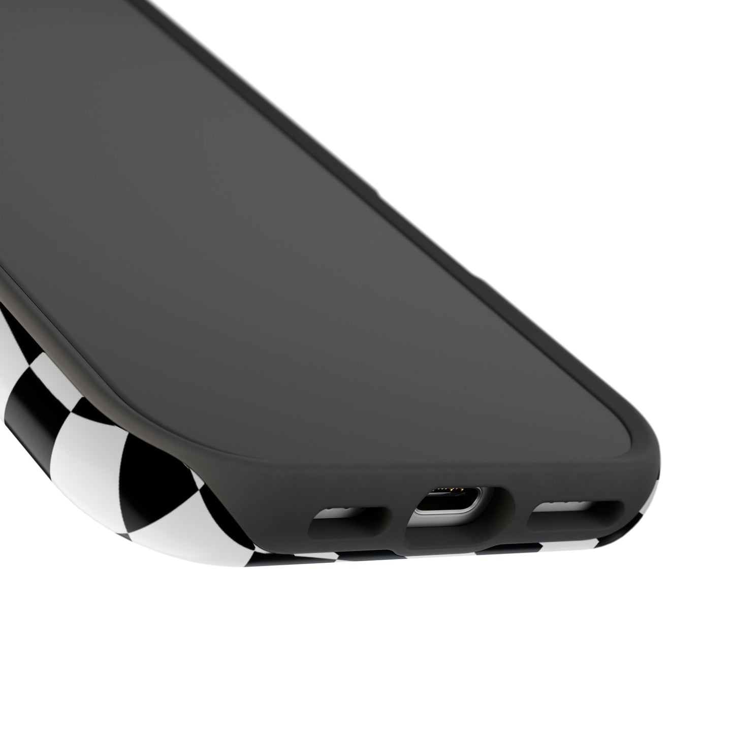 Black Wavy Checkered iPhone Case