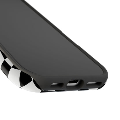 Black Wavy Checkered iPhone Case