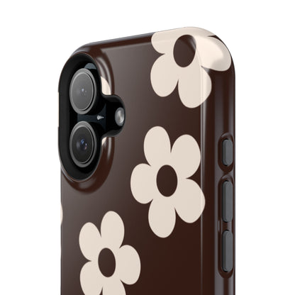 Custom Initials Cocoa Flowers iPhone Case