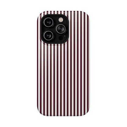Burgundy Pinstripes iPhone Case