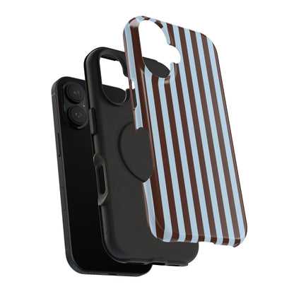Blue Latte Stripes iPhone Case