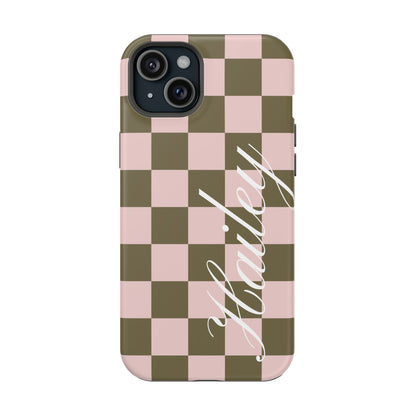 Custom Pistachio Checkered iPhone Case