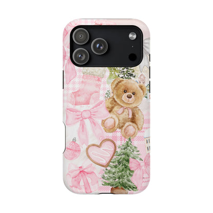 Pink Christmas Collage iPhone Case