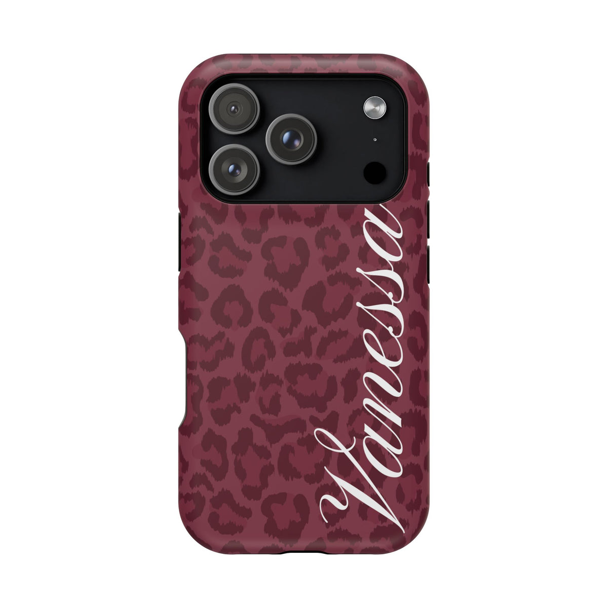 Custom Burgundy Leopard iPhone Case