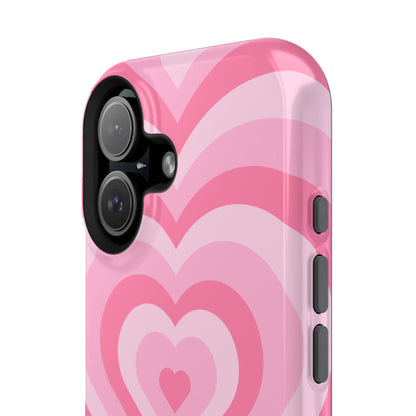 Pink Glowing Hearts iPhone Case