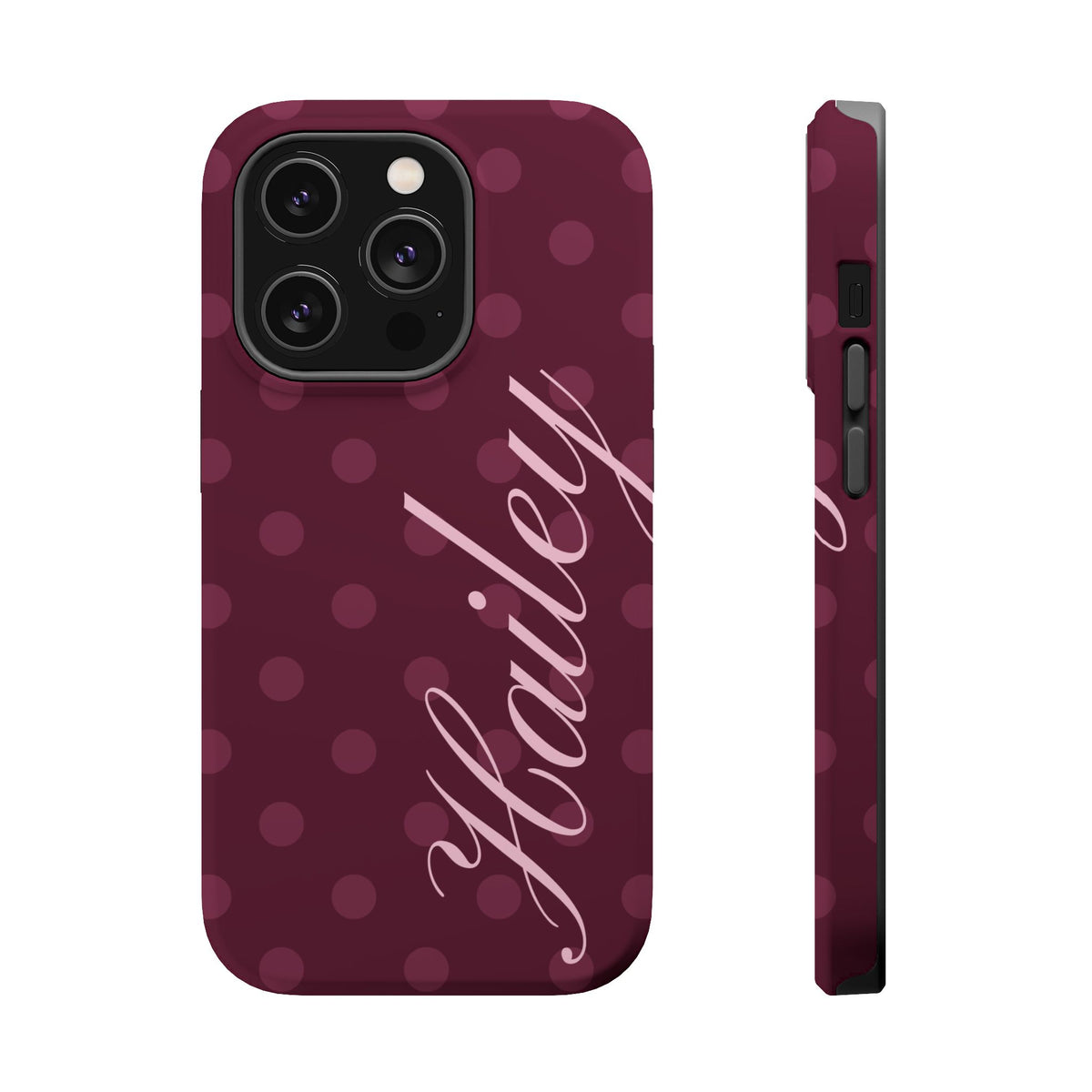 Custom Plum Polka Dots iPhone Case