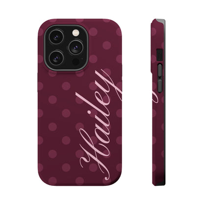 Custom Plum Polka Dots iPhone Case
