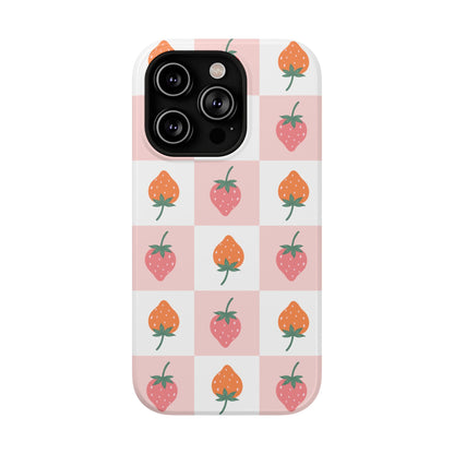 Strawberry Checkered iPhone Case
