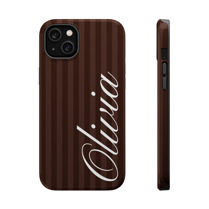 Custom Mocha Stripes iPhone Case