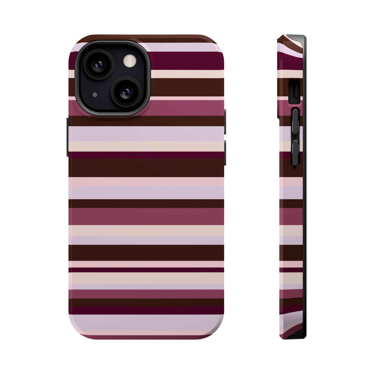 Berry Mocha Stripes iPhone Case