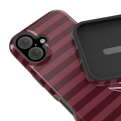 Custom Burgundy Classic Striped iPhone Case