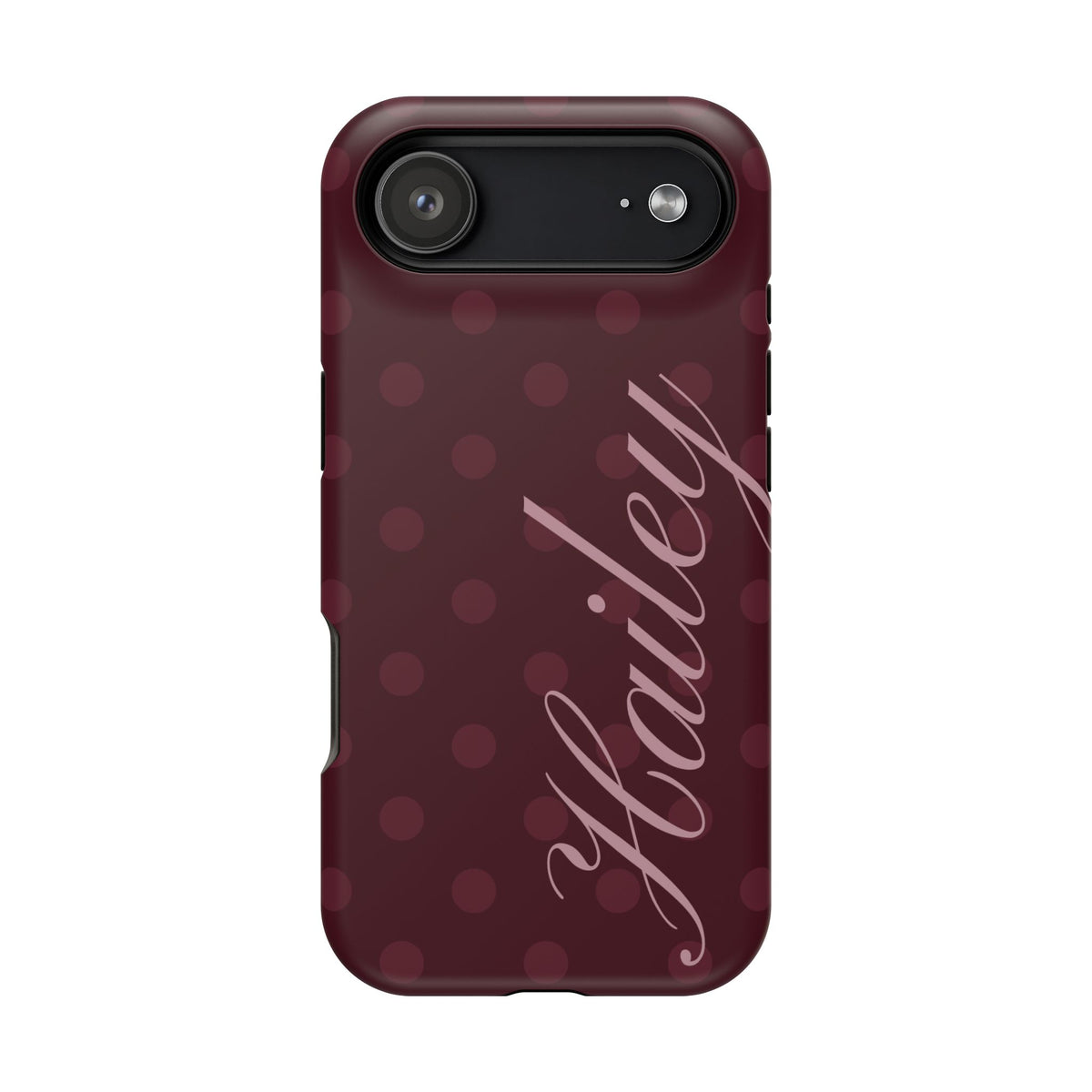 Custom Burgundy Polka Dots iPhone Case