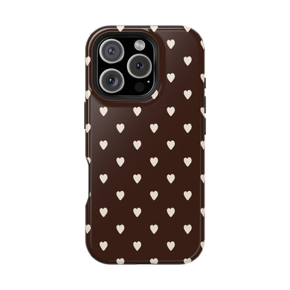 Mocha Hearts iPhone Case