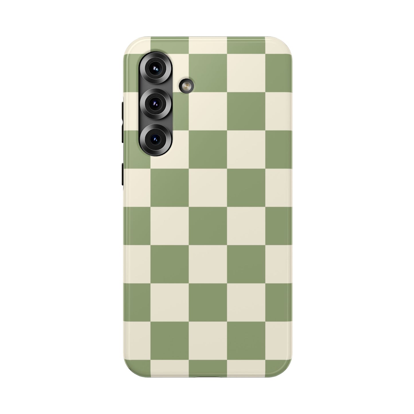Green & Beige Checkered Samsung Case