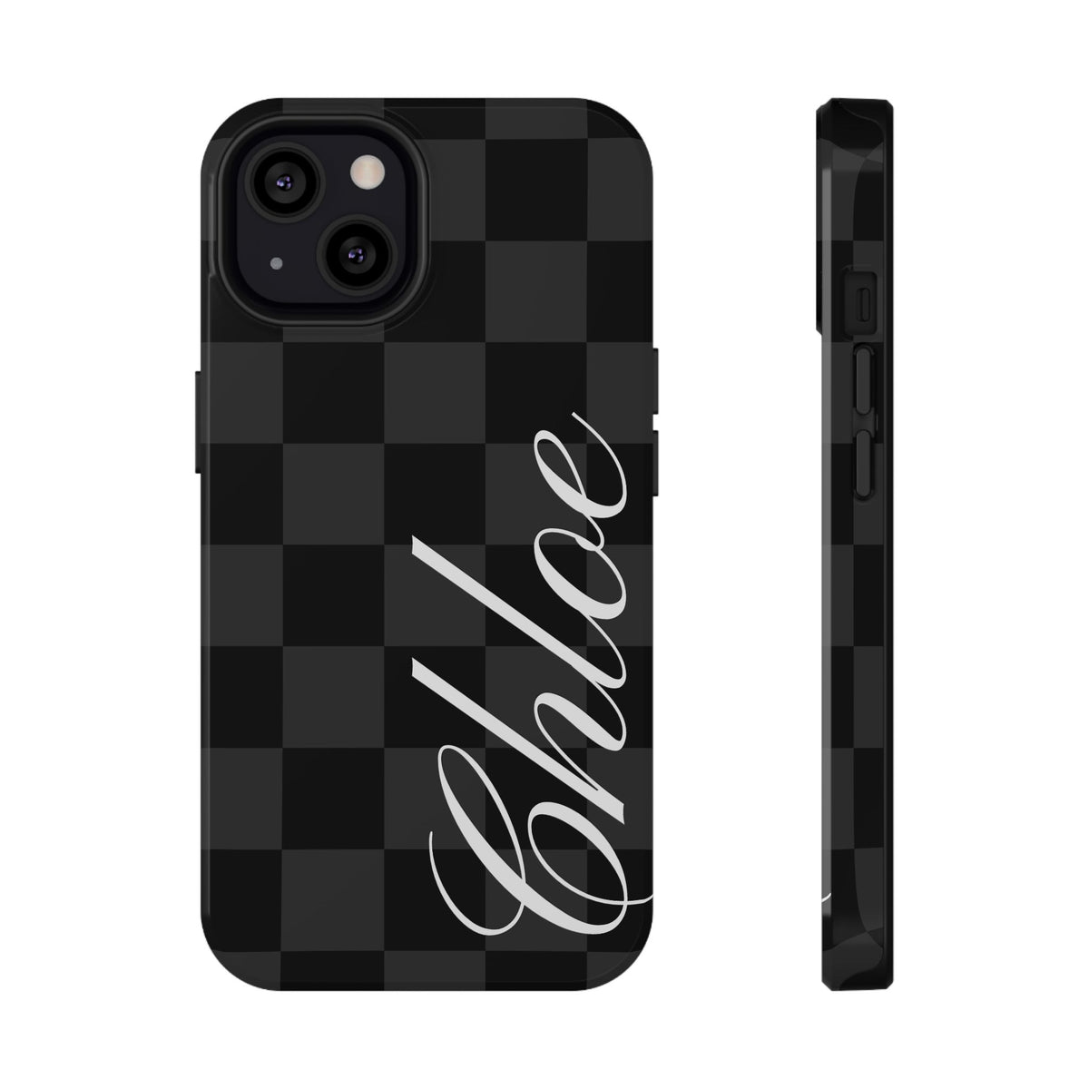 Custom Black Checkered iPhone Case