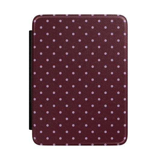 Burgundy & Violet Mini Dots Kindle Case
