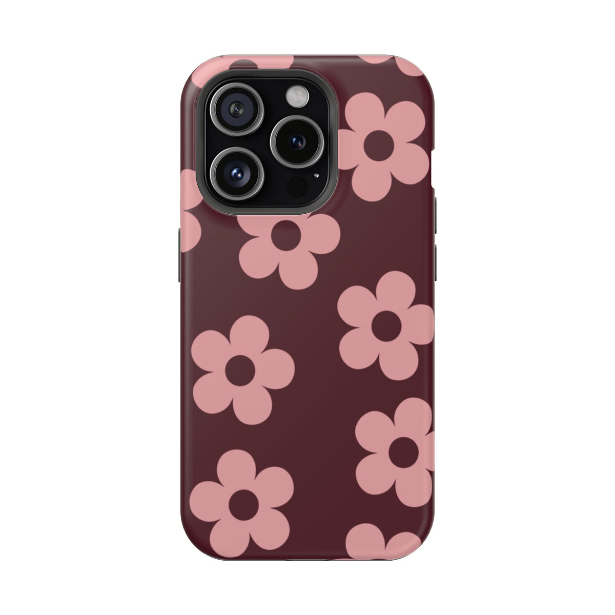Burgundy & Pink Flowers iPhone Case