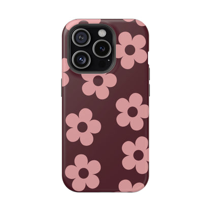 Burgundy & Pink Flowers iPhone Case