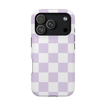 Pastel Purple Checkered iPhone Case