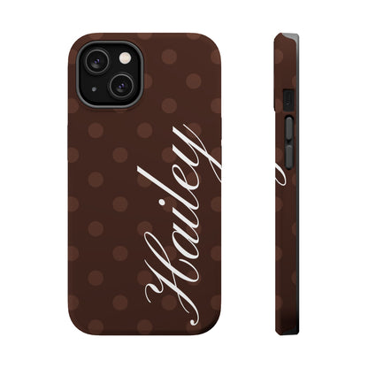Custom Mocha Polka Dots iPhone Case